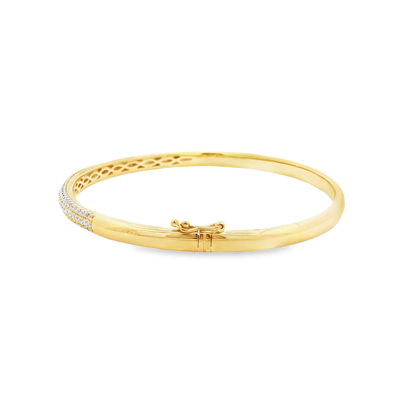 9ct Yellow Gold 1.05ct Diamond Bangle
