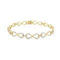 9ct Yellow Gold Infinity 1.46ct Diamond Bracelet