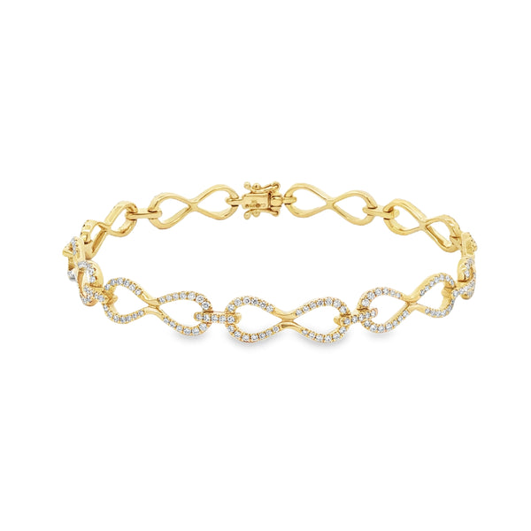 9ct Yellow Gold Infinity 1.46ct Diamond Bracelet