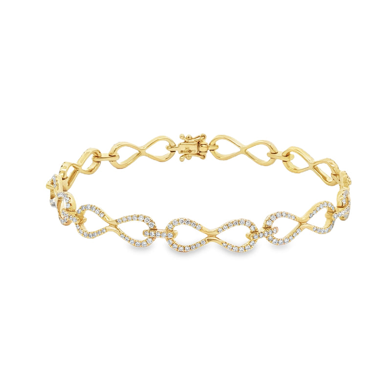 9ct Yellow Gold Infinity 1.46ct Diamond Bracelet