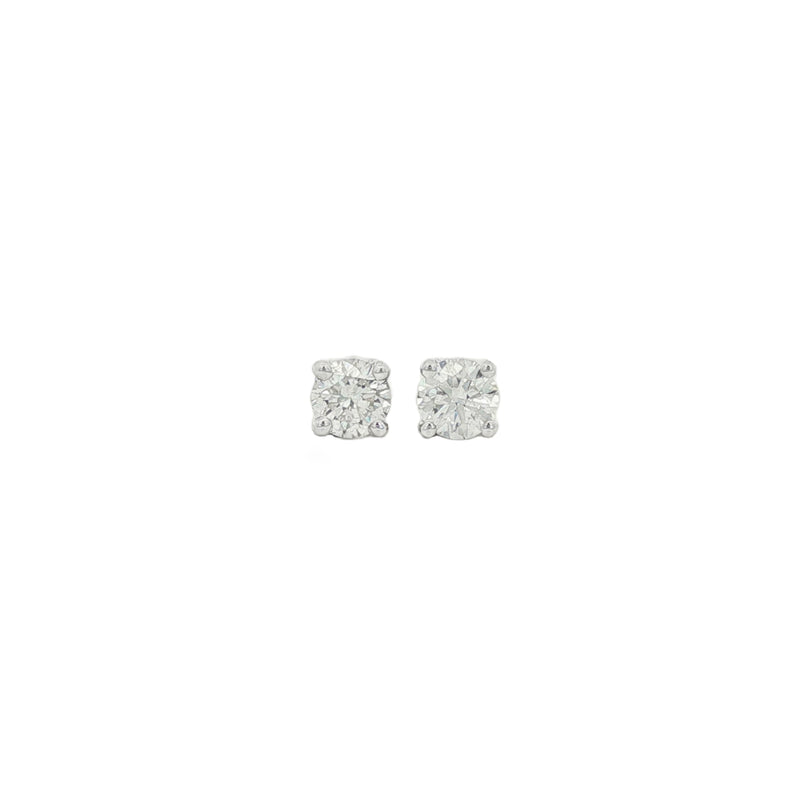 Diamond Round Brilliant Cut 0.50ct 18ct White Gold Stud Earrings