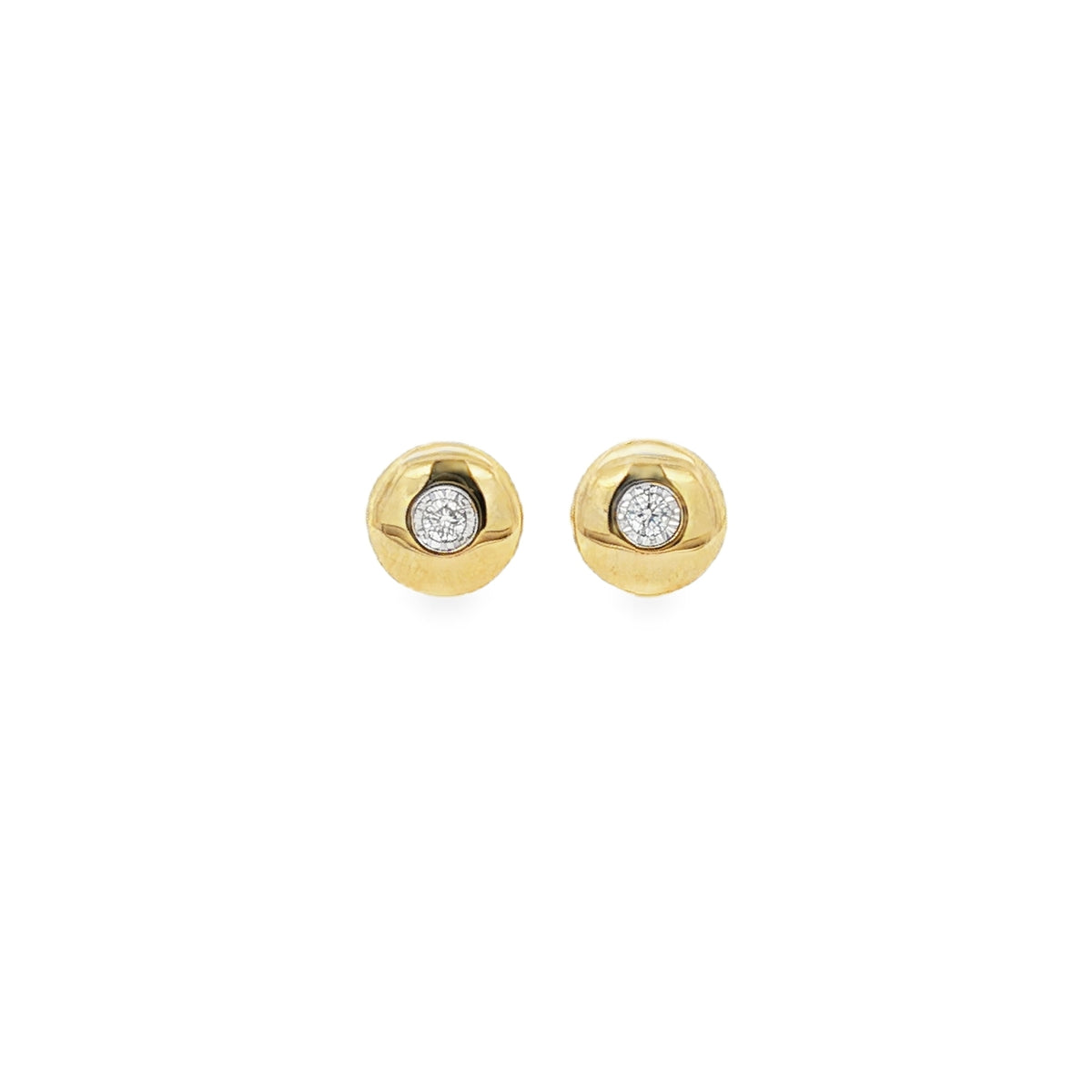 9ct Yellow Gold Round Brilliant Cut Diamond Earrings