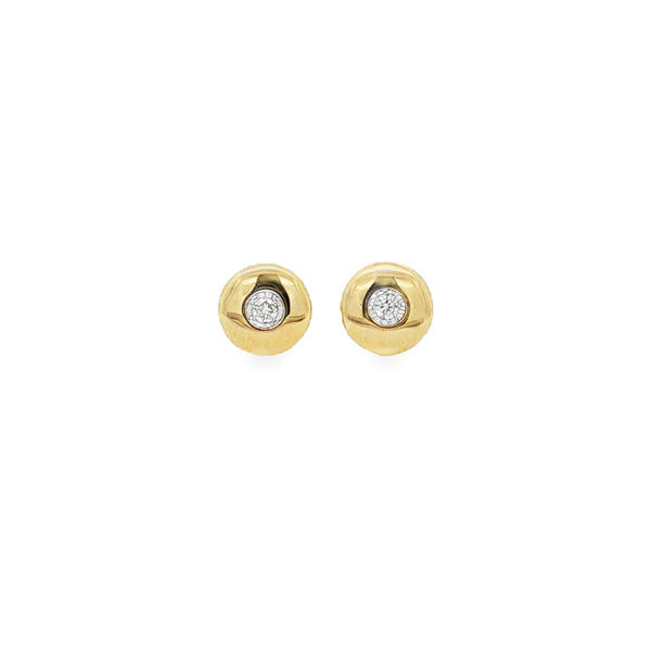 9ct Yellow Gold Round Brilliant Cut Diamond Earrings