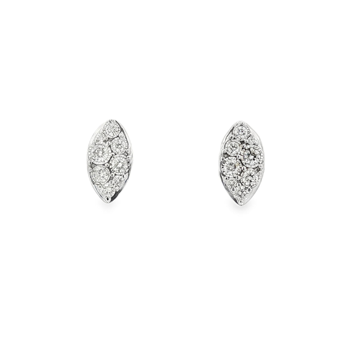 9ct White Gold Marquise Shaped Diamond Cluster