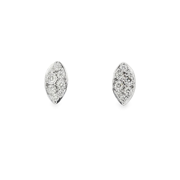 9ct White Gold Marquise Shaped Diamond Cluster
