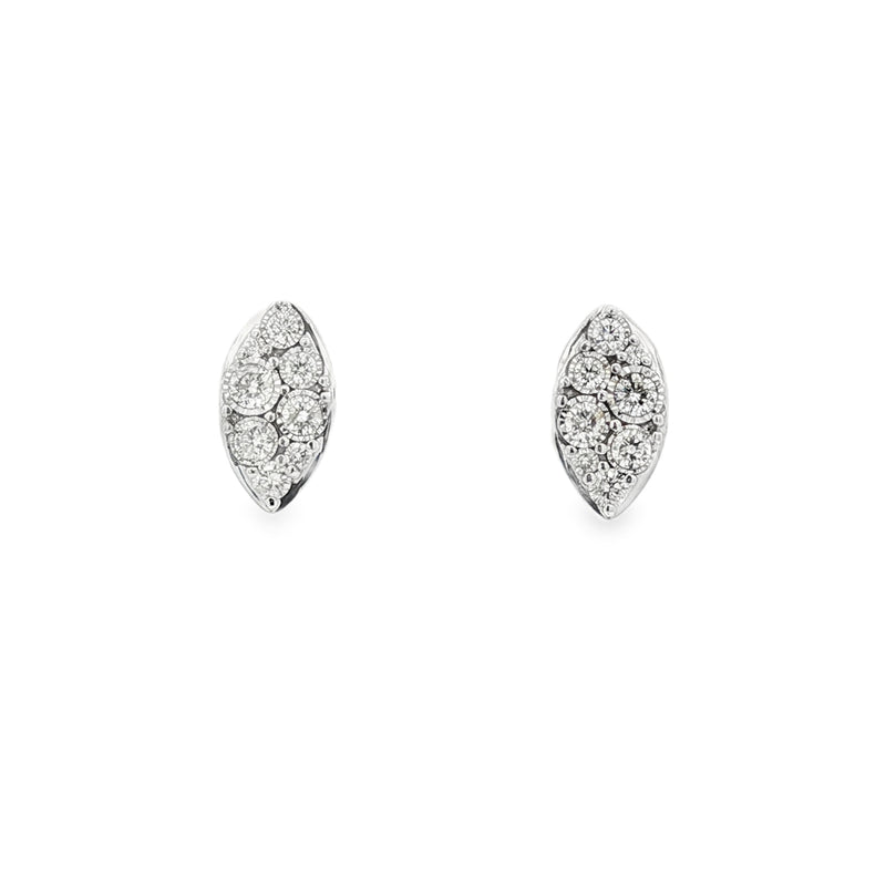 9ct White Gold Marquise Shaped Diamond Cluster