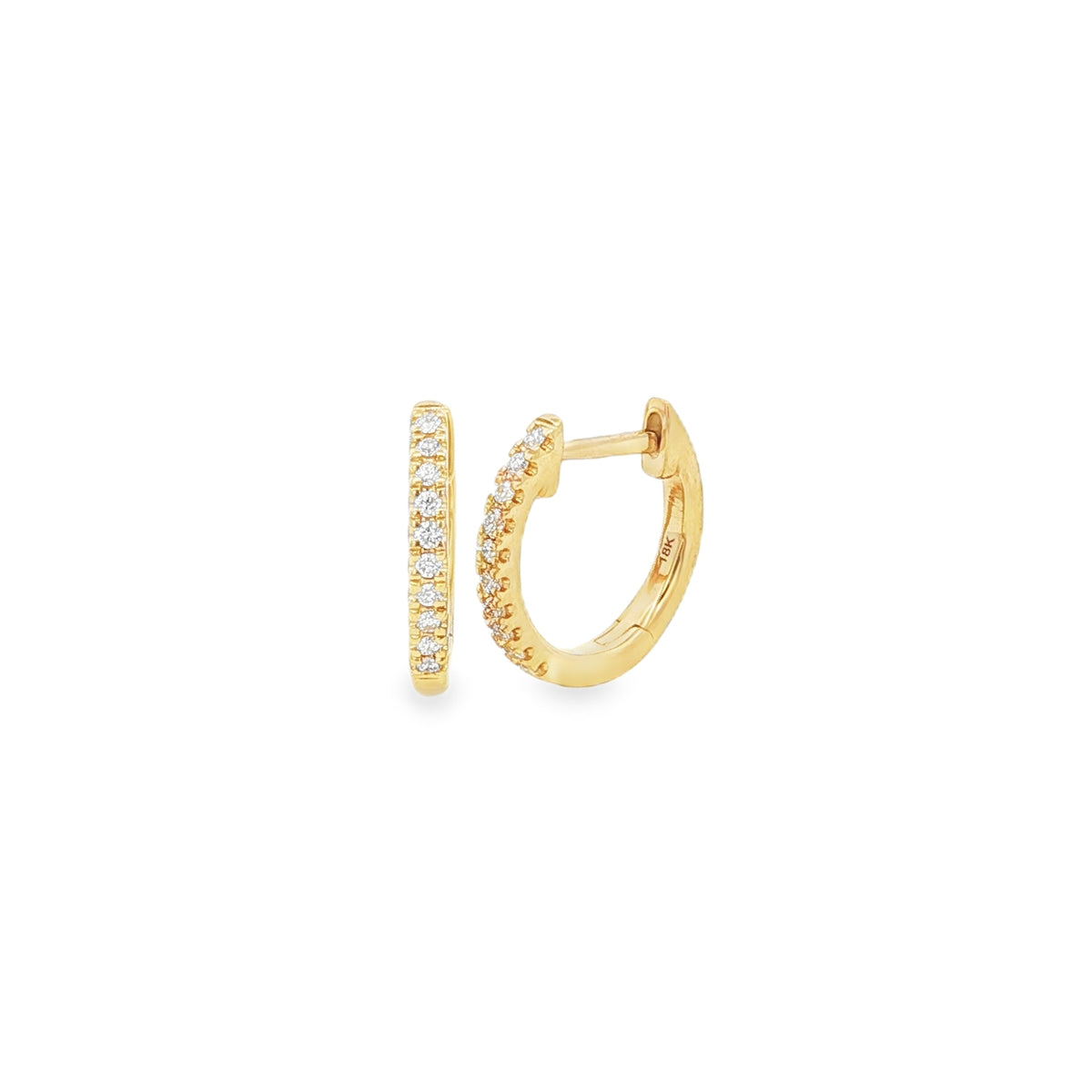 Diamond 18ct Yellow Gold 0.10ct Claw Set Hoop Earrings