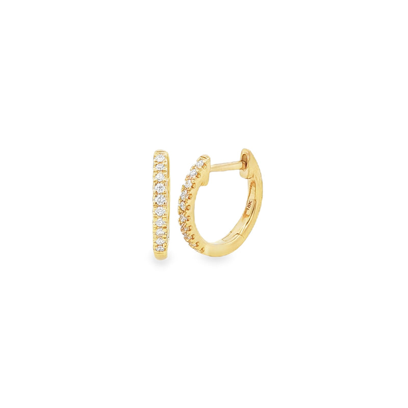 Diamond 18ct Yellow Gold 0.10ct Claw Set Hoop Earrings