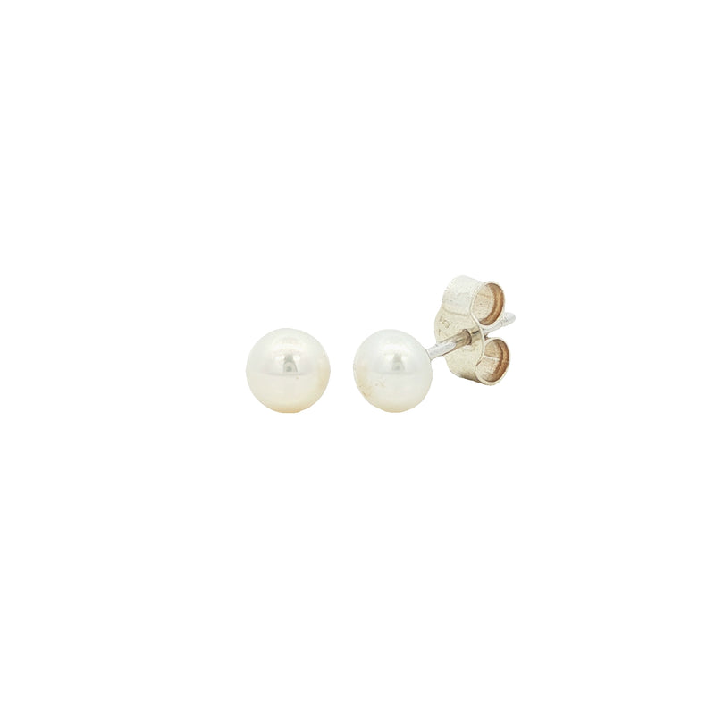 9ct White Gold 5mm Freshwater Pearl Stud Earrings