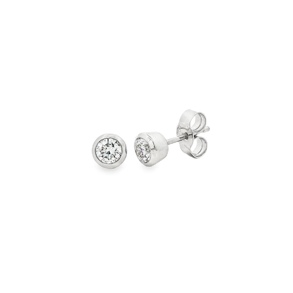 9ct White Gold 0.40ct Round Brilliant Diamond Earrings