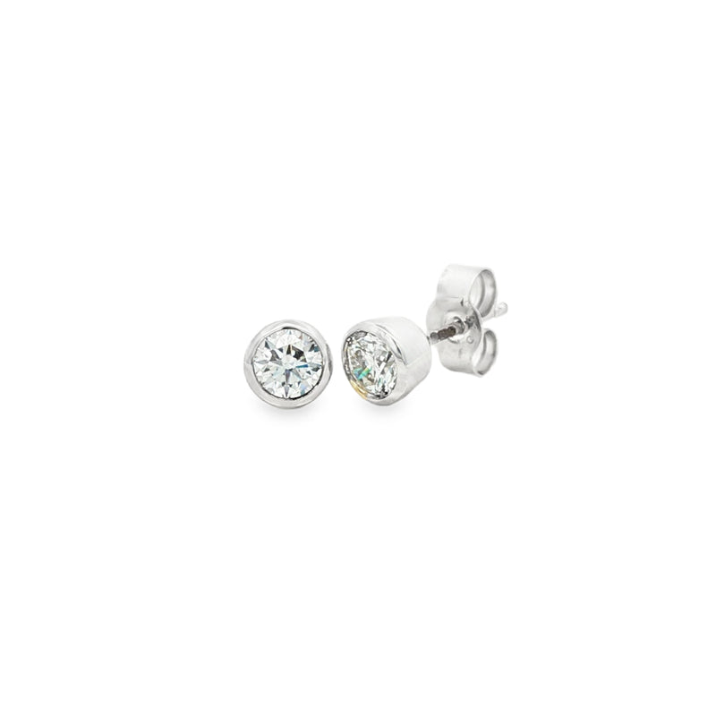 9ct White Gold 0.52ct Round Brilliant Cut Diamond Earrings
