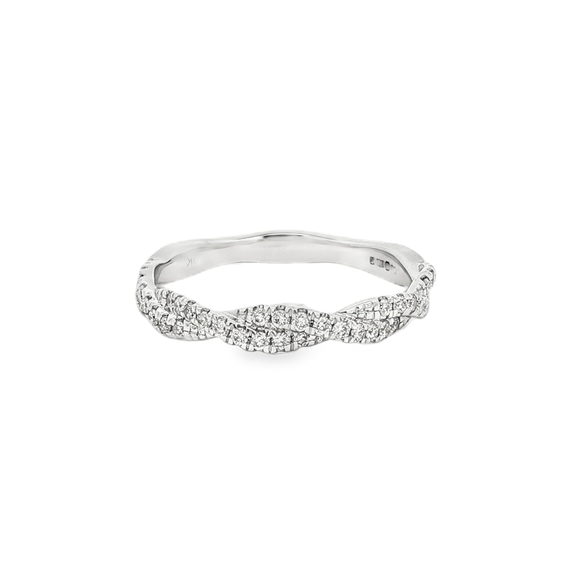 Diamond 9ct White Gold Twist 0.16ct Ring
