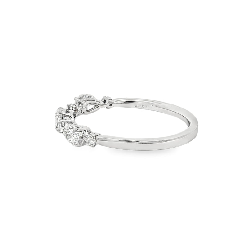 Diamond Platinum Pear and Round Brilliant Cut Ring