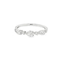 Diamond Platinum Pear and Round Brilliant Cut Ring
