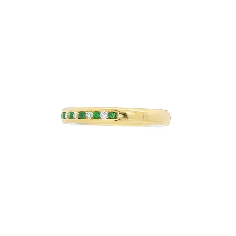 Emerald and Diamond 18ct Yellow Gold Eternity Ring