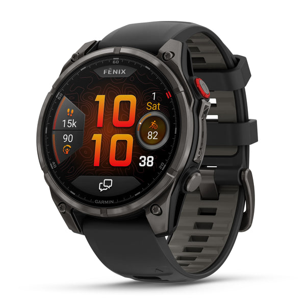 Garmin Fenix® 8 Pro 47mm, AMOLED, Sapphire, Carbon grey DLC titanium with Black/pebble grey silicone band 010-03198-01