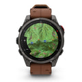 Garmin Fenix® 8 Pro 47mm, AMOLED, Sapphire, Carbon grey DLC titanium with Chestnut leather band 010-03198-40