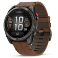 Garmin Fenix® 8 Pro 51mm, AMOLED, Sapphire, Carbon grey DLC titanium with Chestnut leather band