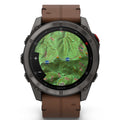 Garmin Fenix® 8 Pro 51mm, AMOLED, Sapphire, Carbon grey DLC titanium with Chestnut leather band