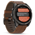 Garmin Fenix® 8 Pro 51mm, AMOLED, Sapphire, Carbon grey DLC titanium with Chestnut leather band