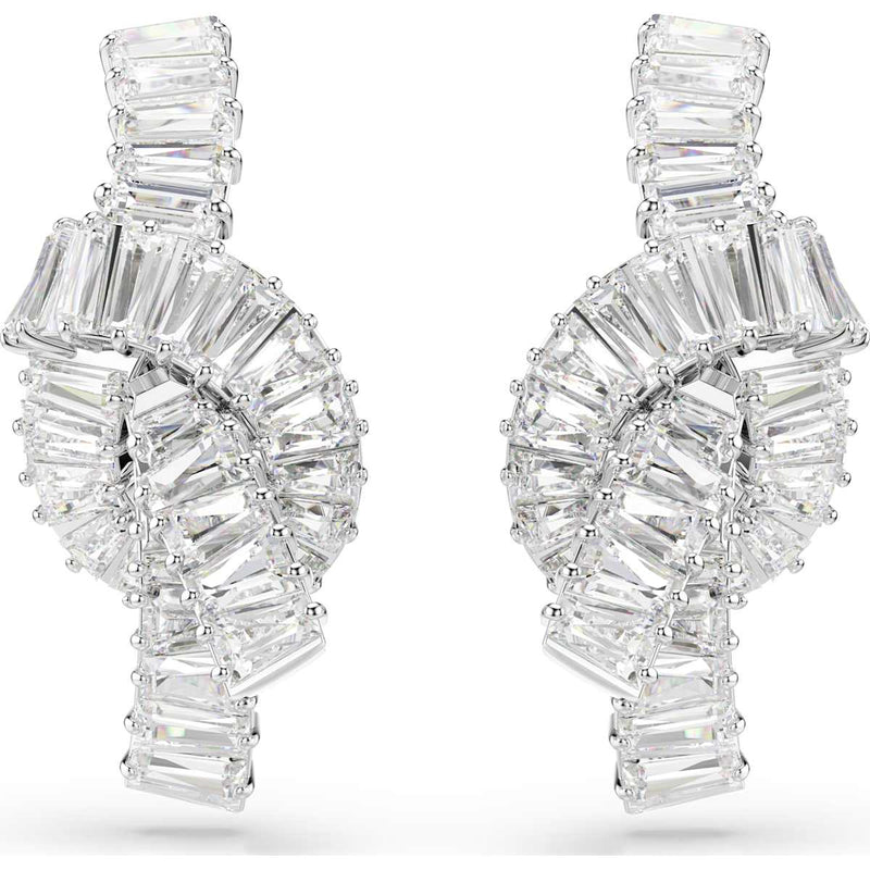 Swarovski Matrix Baguette Cut, White, Rhodium plated Earrings 5727040