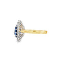 Sapphire and Diamond Cluster, 18ct Yellow Gold Ring