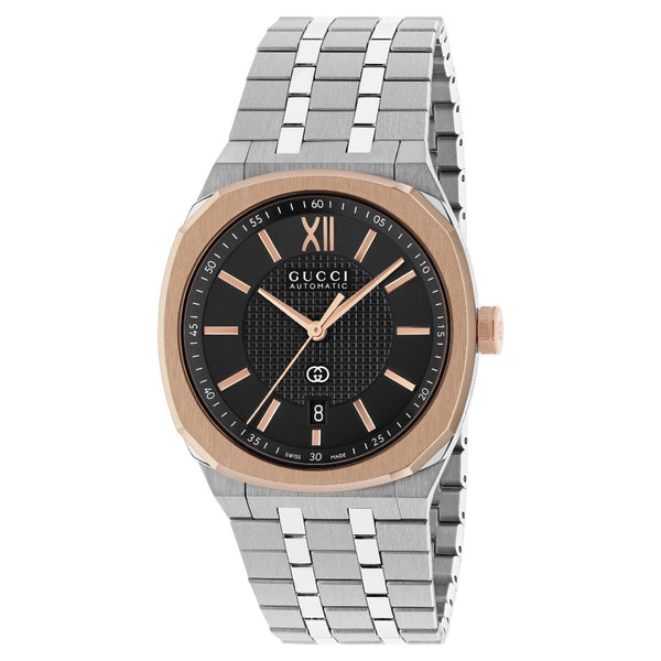GUCCI 25H Steel & Rose Automatic 40mm Watch YA163352