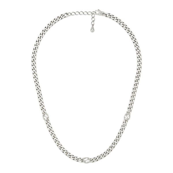 Gucci Interlocking Sterling Silver 50cm Necklace