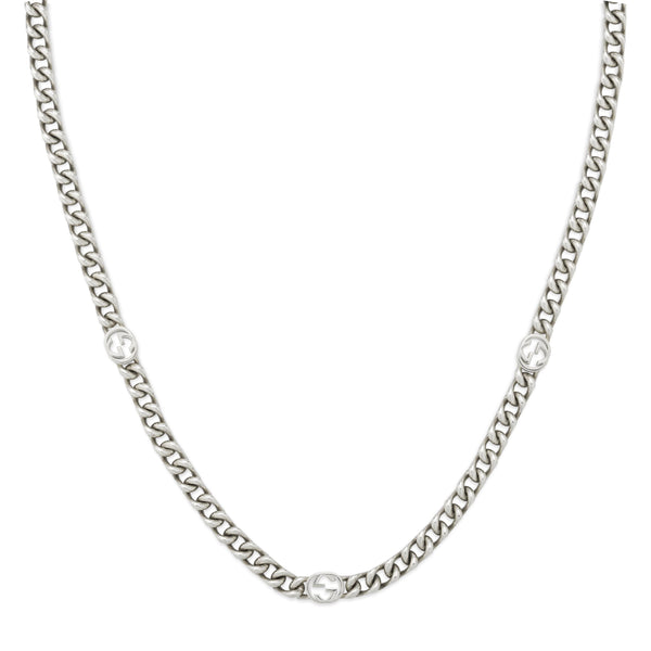 Gucci Interlocking Sterling Silver 50cm Necklace