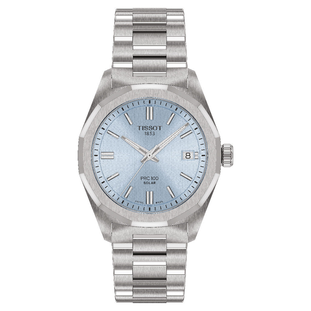 Tissot PRC 100 Solar 34mm Ice Blue Watch T1518221135100