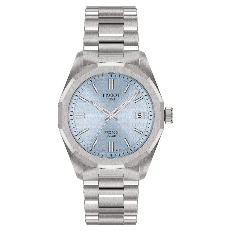 Tissot PRC 100 Solar 34mm Ice Blue Watch T1518221135100