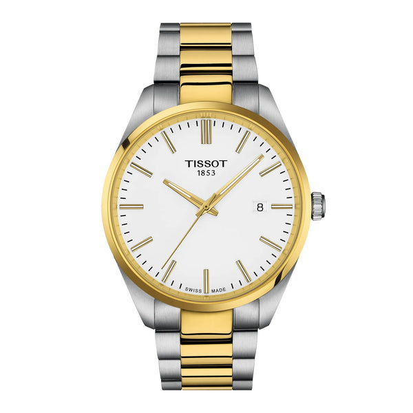 Tissot PR100 Two Tone White Dial 40mm Watch T1504102201100