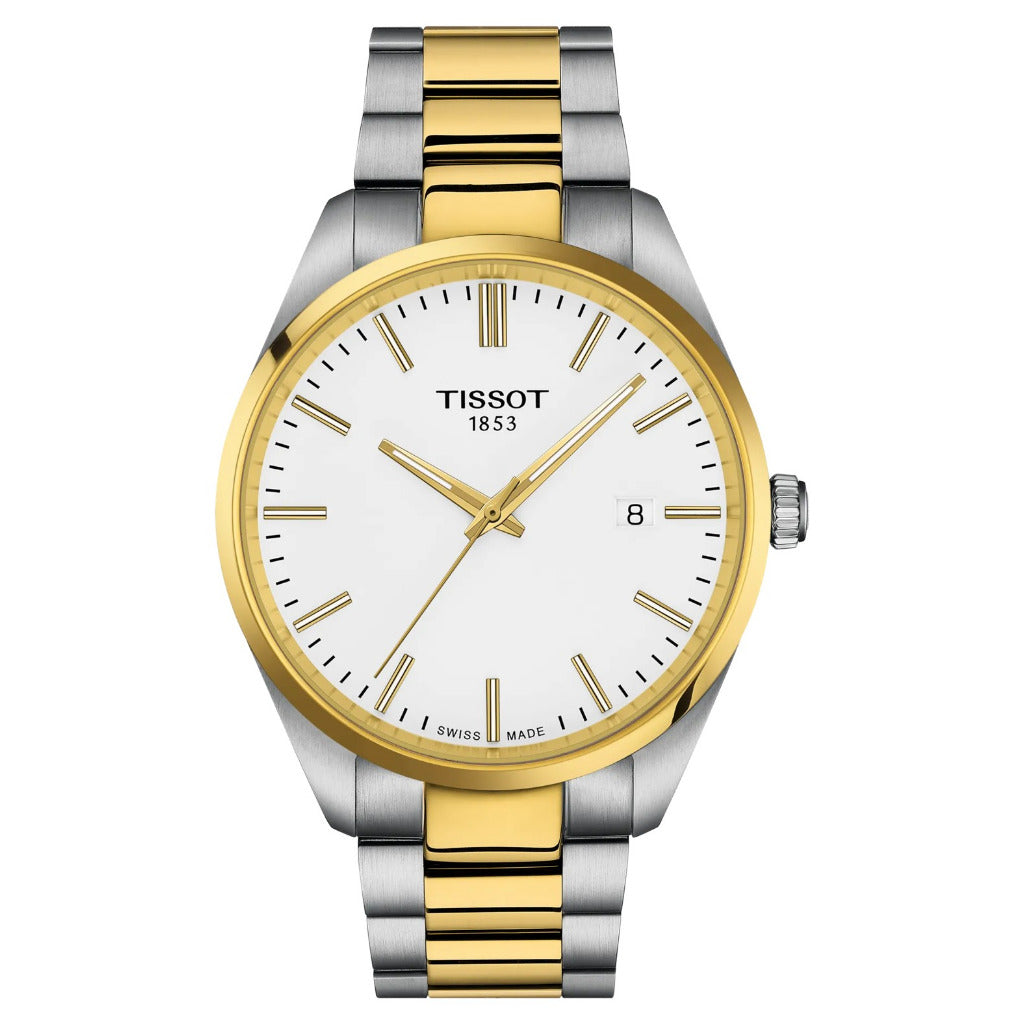 Tissot PR100 Two Tone White Dial 40mm Watch T1504102201100
