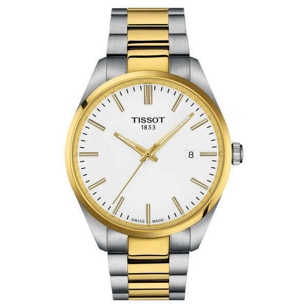 Tissot PR100 Two Tone White Dial 40mm Watch T1504102201100