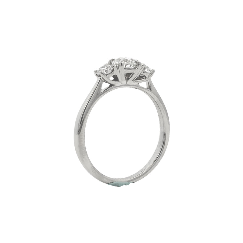 3 Stone Diamond Round Brilliant Platinum Ring