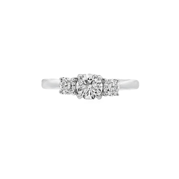 3 Stone Diamond Round Brilliant Platinum Ring