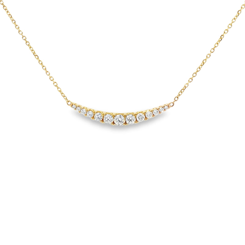 Diamond Curved Bar 18ct Yellow Gold Pendant