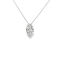 Marquise Shaped, Round Diamond 9ct White Gold Pendant