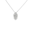 Marquise Shaped, Round Diamond 9ct White Gold Pendant
