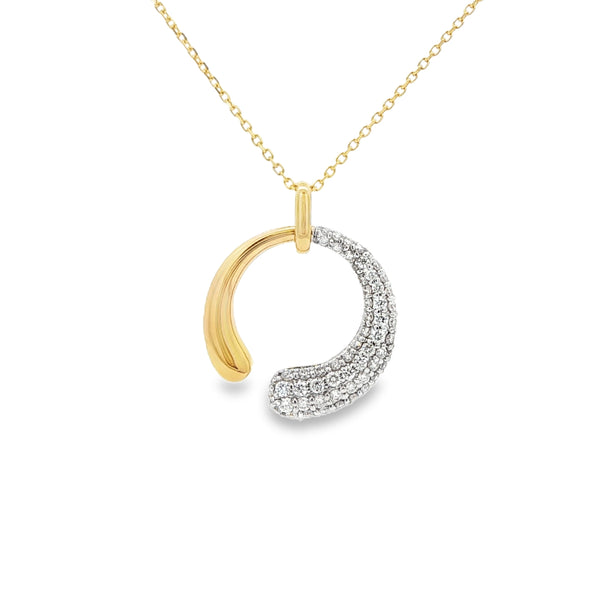 Diamond Cut Circle 18ct Yellow Gold Pendant