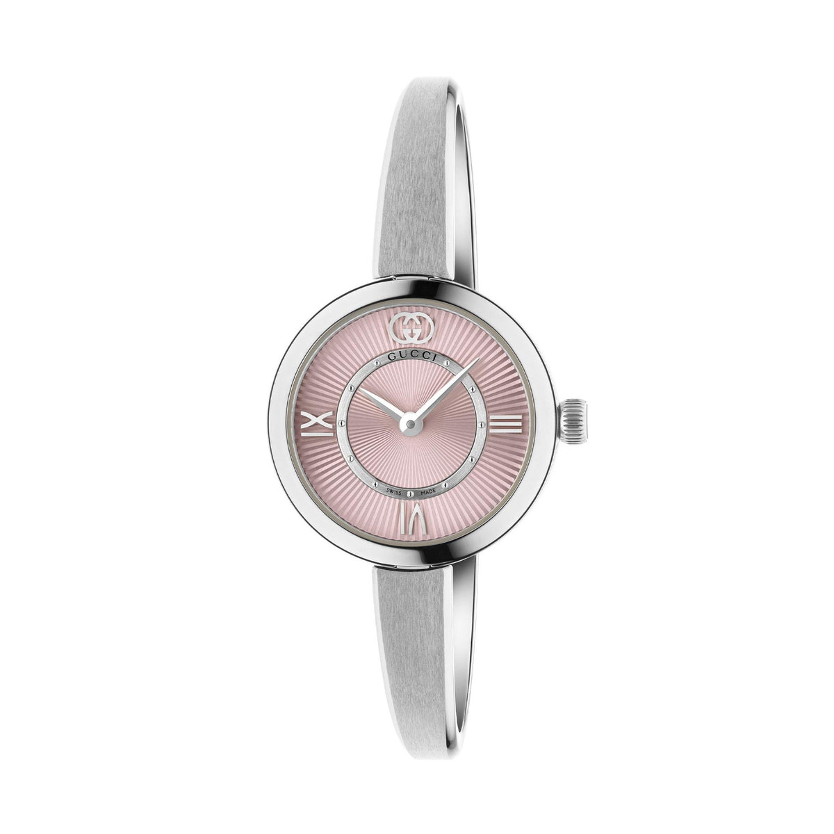 Gucci Model 2000 Pink Dial Bangle Watch YA167516