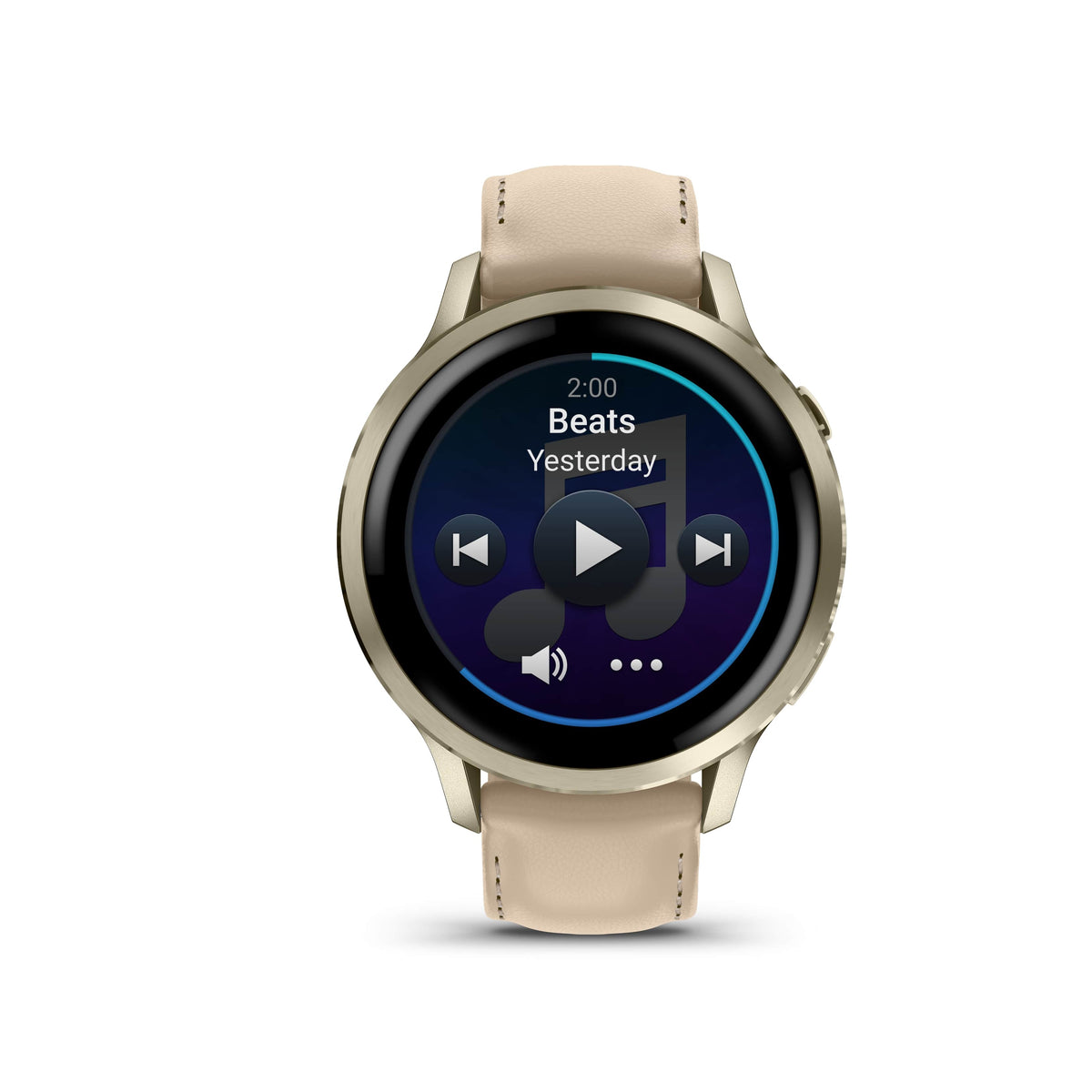 Venu® 4 - 41mm Lunar Gold with Bone Silicone Band and Light Sand Leather Band 010-03013-03