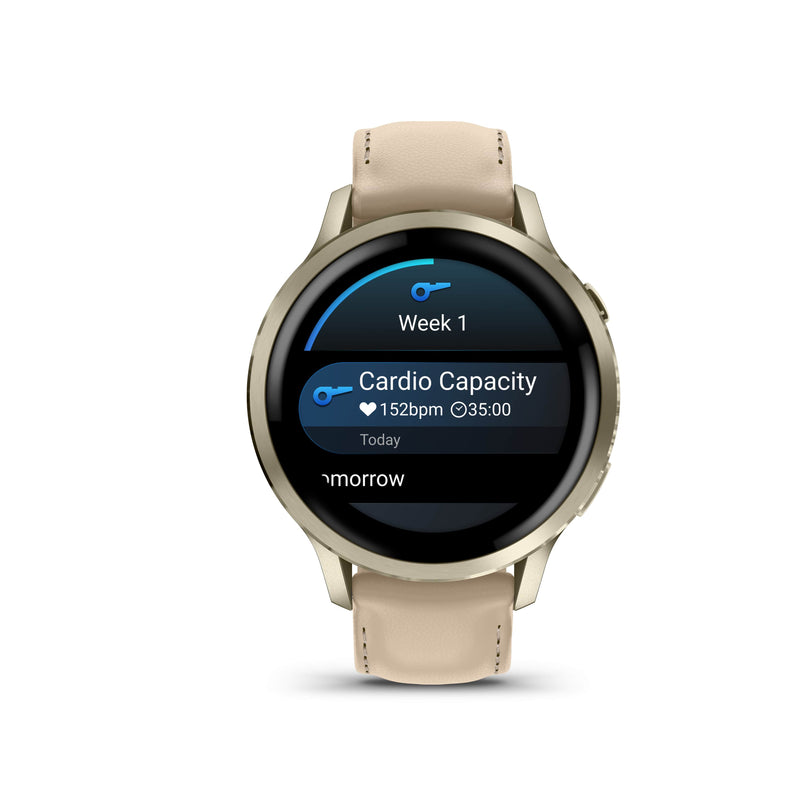 Venu® 4 - 41mm Lunar Gold with Bone Silicone Band and Light Sand Leather Band 010-03013-03