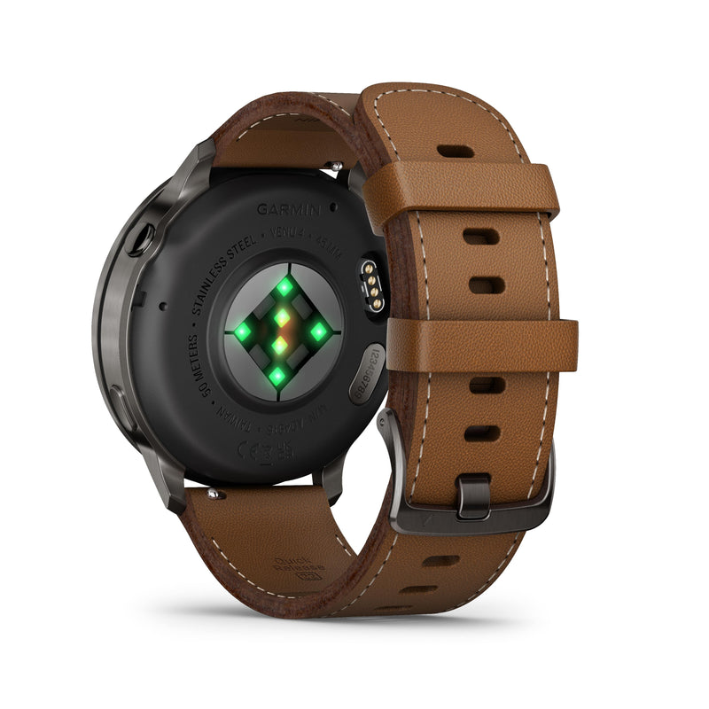Venu® 4 - 45 mm Slate with Black Silicone Band and Brown Leather Band 010-03014-03