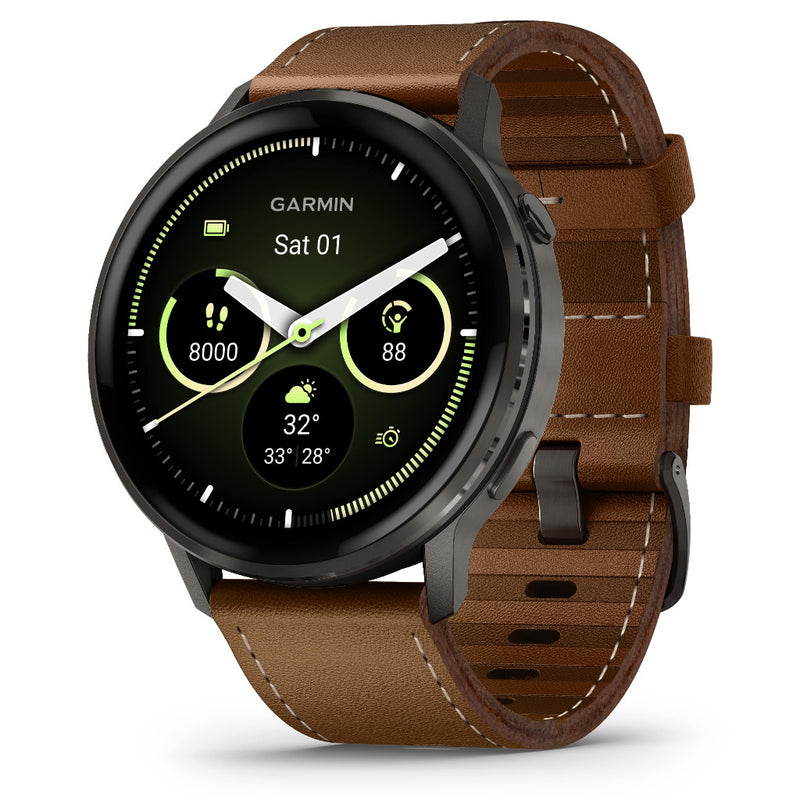 Venu® 4 - 45 mm Slate with Black Silicone Band and Brown Leather Band 010-03014-03