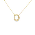 Diamond Circle Channel Set 9ct Yellow Gold Pendant