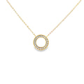 Diamond Circle Channel Set 9ct Yellow Gold Pendant