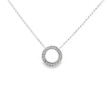 Diamond Circle Channel Set 9ct White Gold Pendant