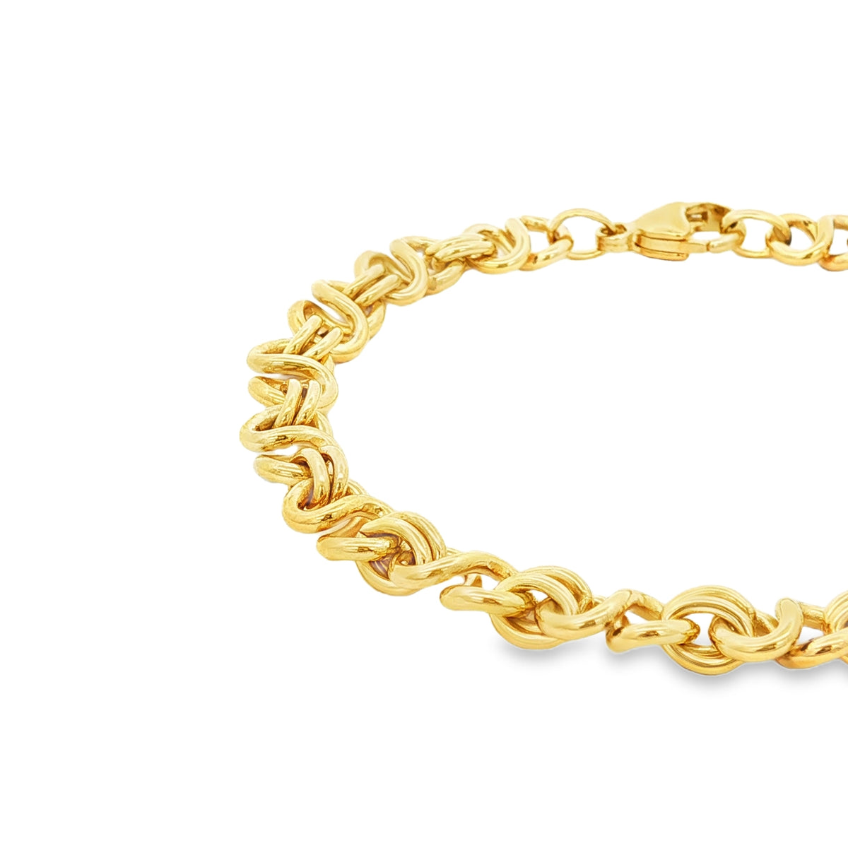 9ct Yellow Gold Athenian 1 7.5''/19cm Bracelet