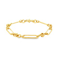 9ct Yellow Gold Fetter and Knot 7.5''/19cm Bracelet